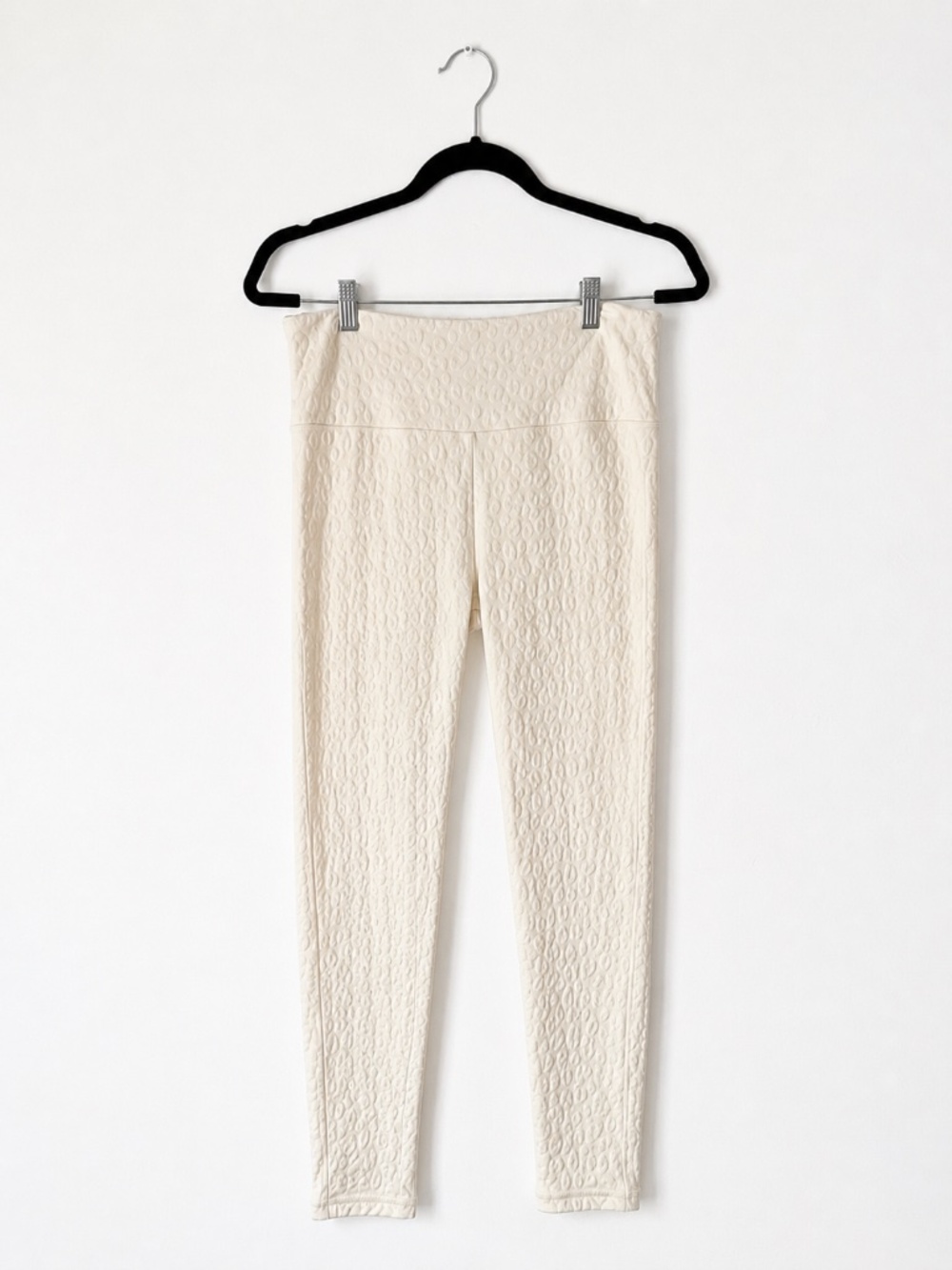 Mono B Cream Textured Leopard Print Leggings | High Rise Sculpt Activewear Yoga